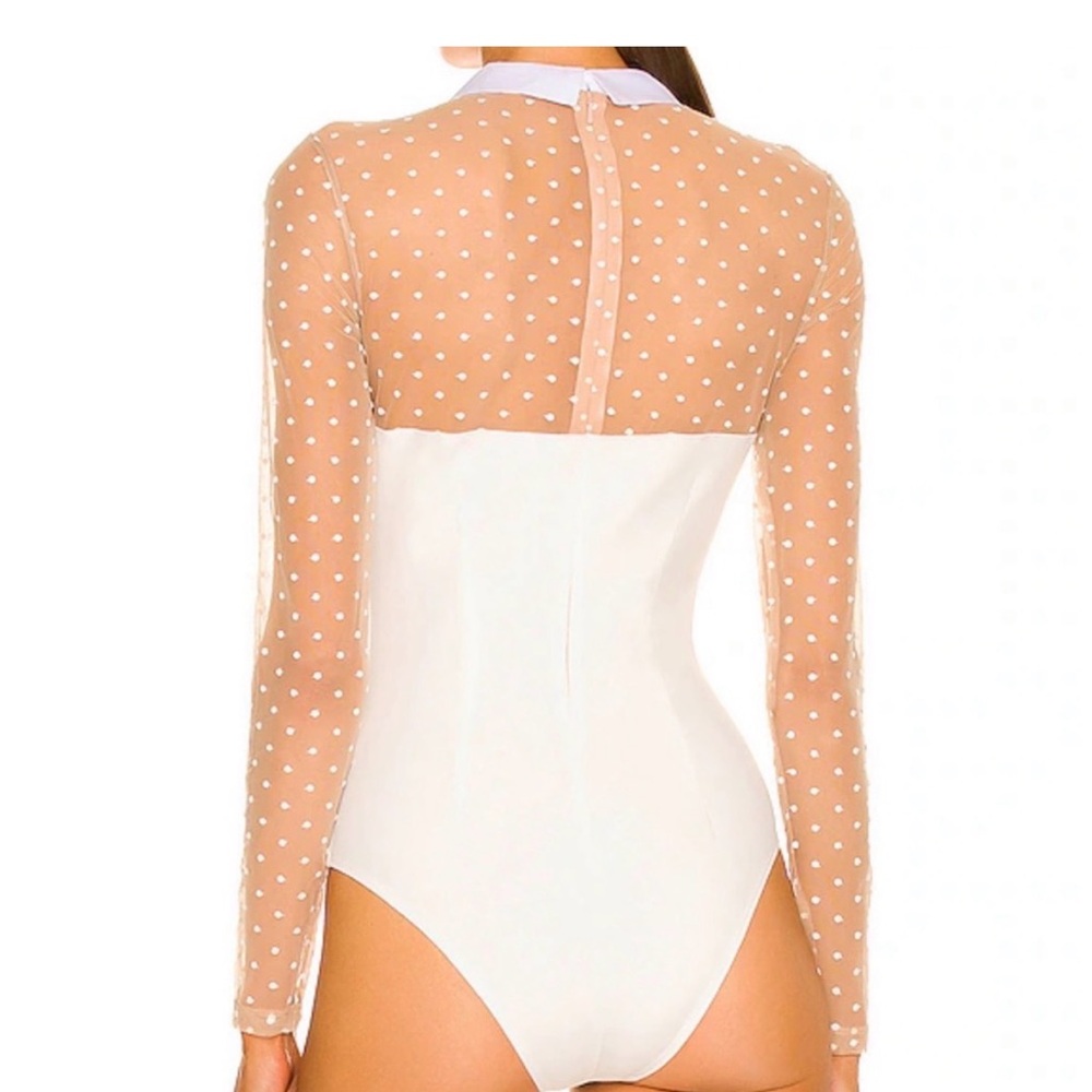 Fleur du Mal white and tan polka dot bodysuit. New with tags - Picture 4 of 11